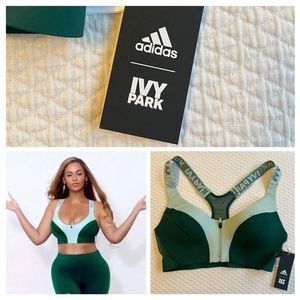 ADIDAS X IVY PARK DRIP 2 ZIP FRONT SPORTS BRA NWT